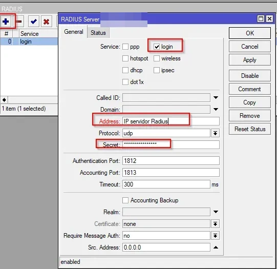 MikroTik RADIUS server